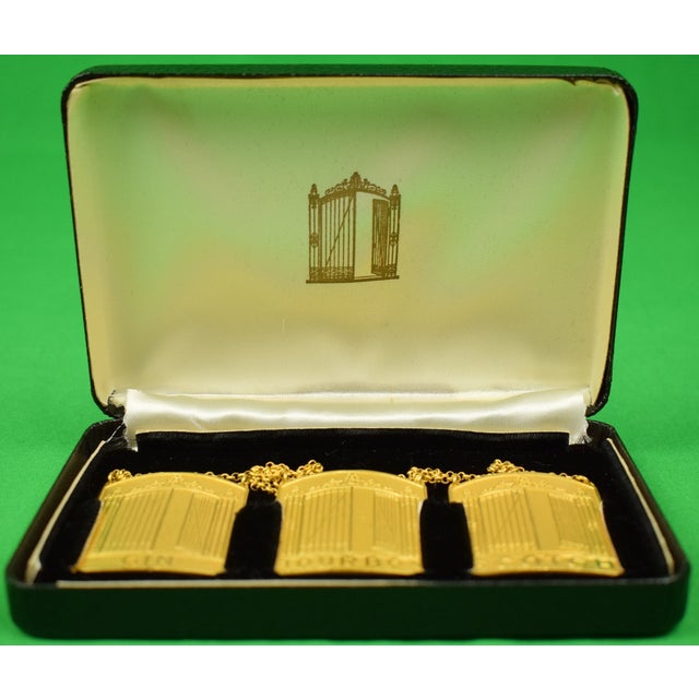 Box Sz: 6"W x 4"H x 1"D Tag Sz: 2 1/8"H x 1 5/8"W Stamped: Sporrongs Made In Sweden Bourbon/ Gin/ Scotch The 21 Club,...