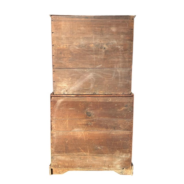 Antique Chippendale New Hampshire Maple Chest on Chest With Hidden Lock Feature For Sale - Image 11 of 12