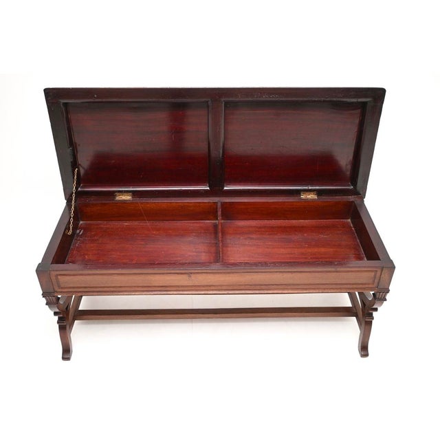 Antique Victorian Piano Duet Bench, 1880 For Sale - Image 9 of 10