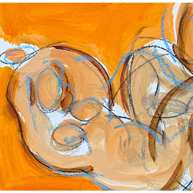 Drawing from the model - Gestural study of the beauty of a woman sitting and lounging together. Oil paint, charcoal and...