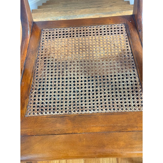 1980s Regency Mahogany and Cane Metamorphic Chair to Steps For Sale - Image 16 of 16