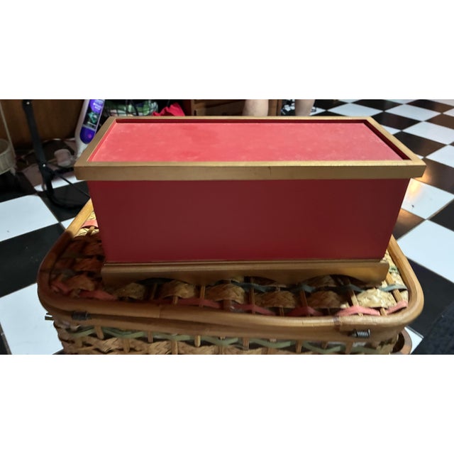 Asian Vintage Wooden Jewelry Box With Chinese Calligraphy For Sale - Image 3 of 5