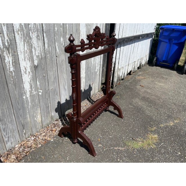 Late 19th Century Antique Victorian 1800s Fireplace Screen Frame For Sale - Image 5 of 8
