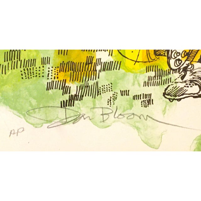 Vintage Don Bloom Watercolor Painting, Football Scene, Artist Signed and Framed For Sale - Image 4 of 4