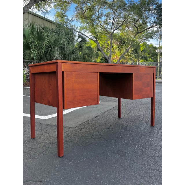 Mid Century Danish Modern Teak Writing Desk | by Domino Møbler For Sale - Image 11 of 18