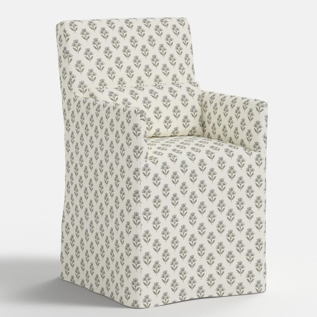 Spritely Home Slipcover for Stoffer Home x Cloth & Company for Lindy Dining Armchair in Francie Floral Flint For Sale - Image 4 of 8