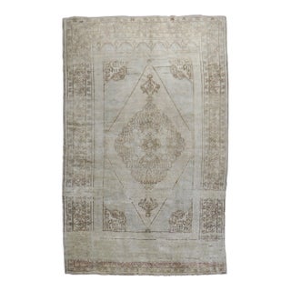Neutral Tone Vintage Turkish Oushak Rug For Sale