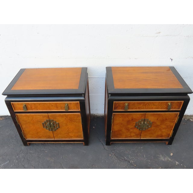 Century Hollywood Regency Chin Hua Nightstands End Bedside Tables a Pair 6618 For Sale - Image 15 of 16