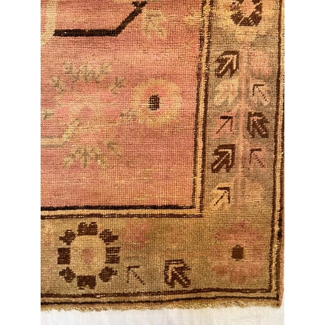 Textile Early 20th Century Antique Khotan Samarkand Rug For Sale - Image 7 of 9