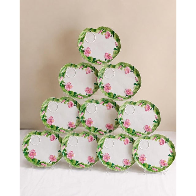 Palm Beach Grandmillenial Italian Hibiscus Mahjong Luncheon Plates S/10 For Sale In Atlanta - Image 6 of 6