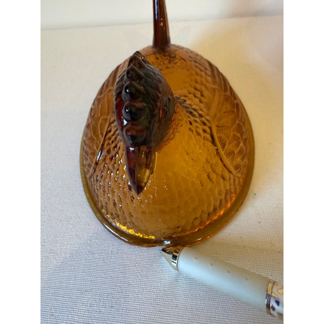 Mid 20th Century Indiana Glass Amber Hen on Nest For Sale - Image 9 of 9