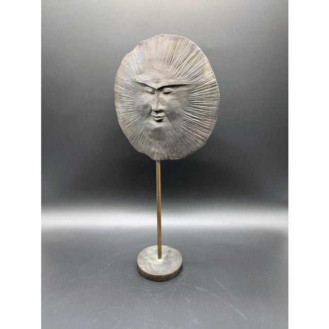 1970s Original Bronze "Sun God" Sculpture: Signed Kunping For Sale - Image 4 of 8