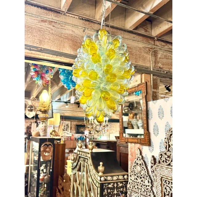 1990s Light Fixture Pendant of Recycled Handblown Glass For Sale In Los Angeles - Image 6 of 11