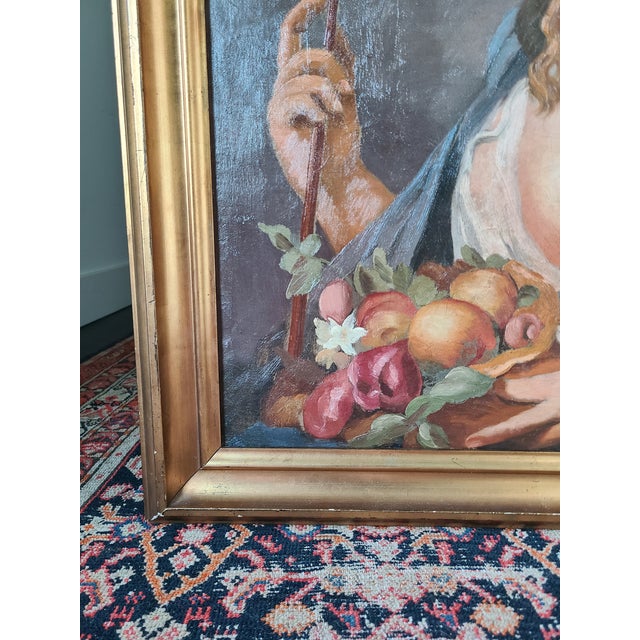 Antique Mythological Oil Painting Portrait of a Goddess For Sale - Image 13 of 14