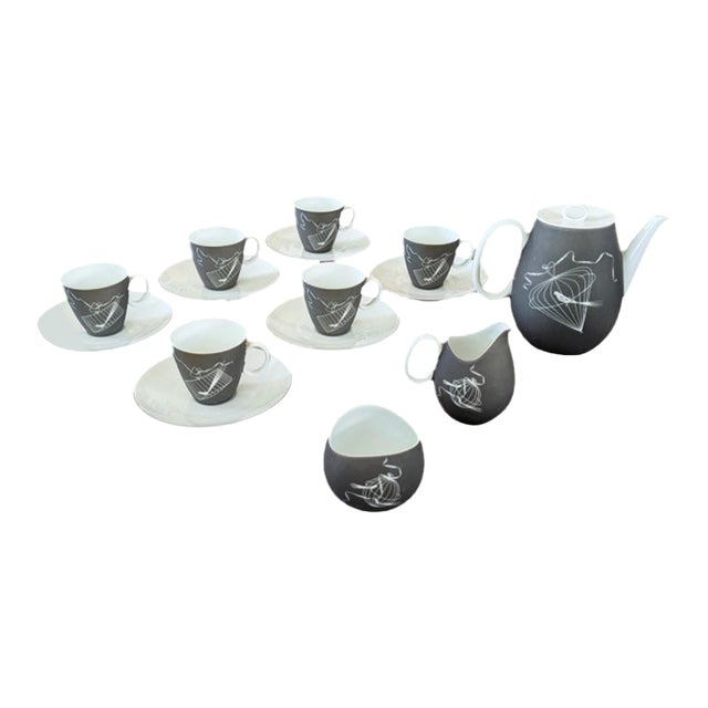 Modern Vintage Johann Haviland Bavaria Papageno Tea Set for 6 For Sale