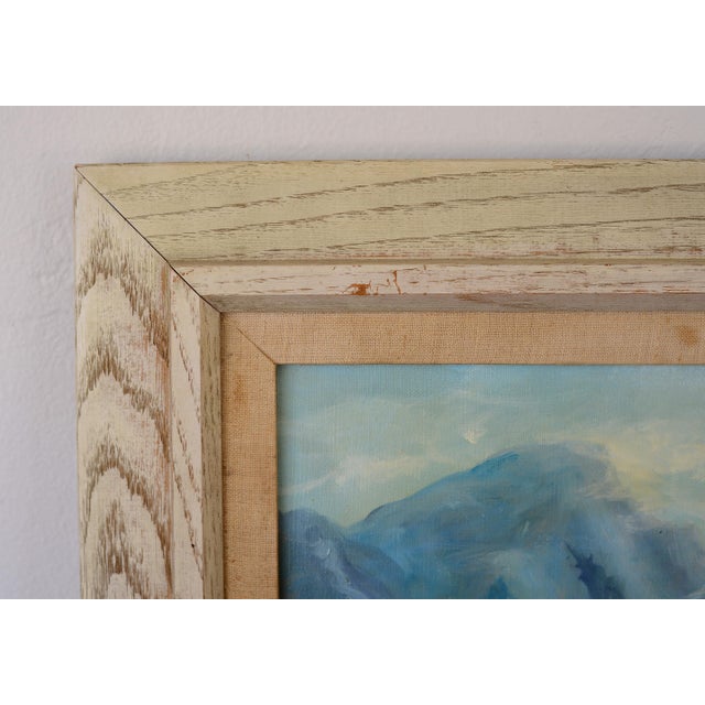 Green Vintage Kaye Harrer Cowboy With Nature Scene Painting For Sale - Image 8 of 11