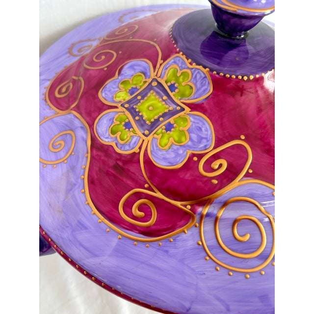Signed Soizick De La Bruguiere Painted Porcelain Tureen Limoges France For Sale - Image 10 of 12