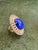 Gemstone Bochic "Orient" Vintage Diamond, Blue Opal & Tanzanite Ring Set 18K Gold & Silver For Sale - Image 7 of 18