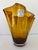Glass Polish Handblown Amber Artglass Freeform Rim Vase – 9.75” For Sale - Image 7 of 8