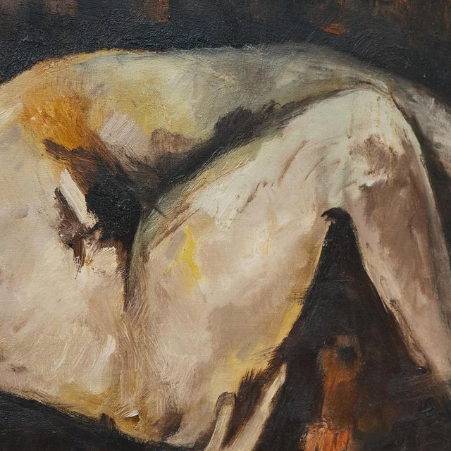 1970s Joseph 'Zef' Clement, Large Expressionistic Nude, Oil on Canvas, 1976 For Sale - Image 5 of 10