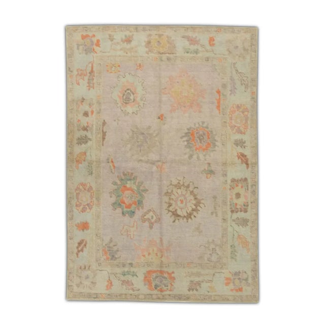 Modern Turkish Oushak Rug 5' x 6'9" For Sale In Houston - Image 6 of 6