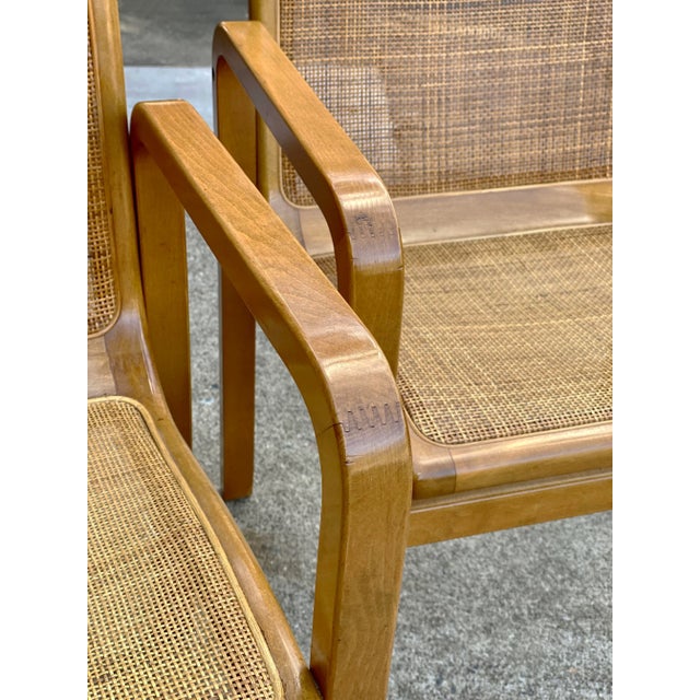Mid-Century Modern Yugoslavian Sculpted Bentwood Natural Cane Chairs - a Pair For Sale - Image 10 of 12
