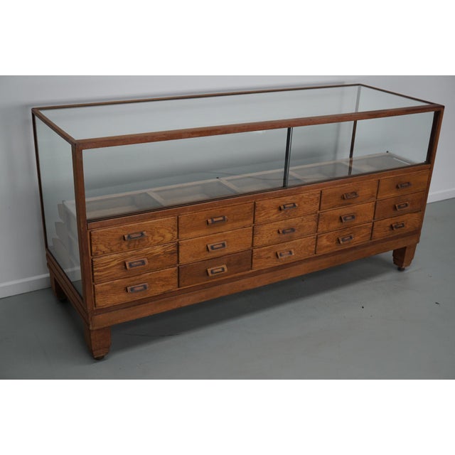 Antique British Oak Haberdashery Cabinet, 1930s For Sale - Image 13 of 18