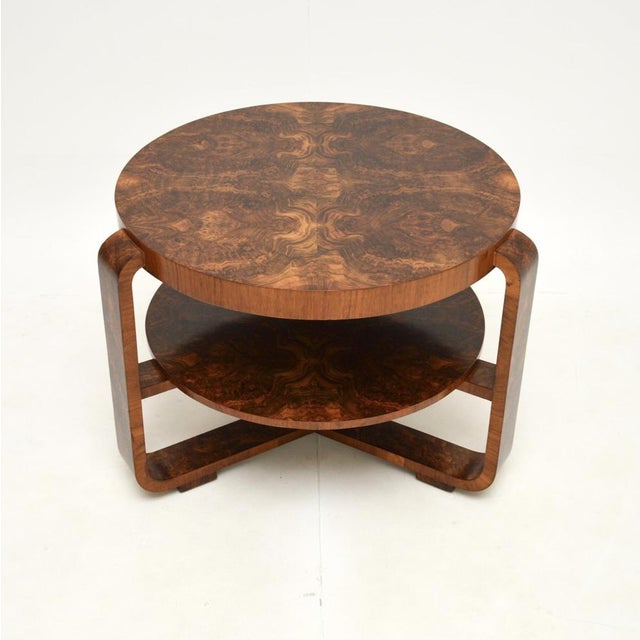 Large Art Deco Burr Walnut Coffee Table, 1930s For Sale - Image 9 of 9