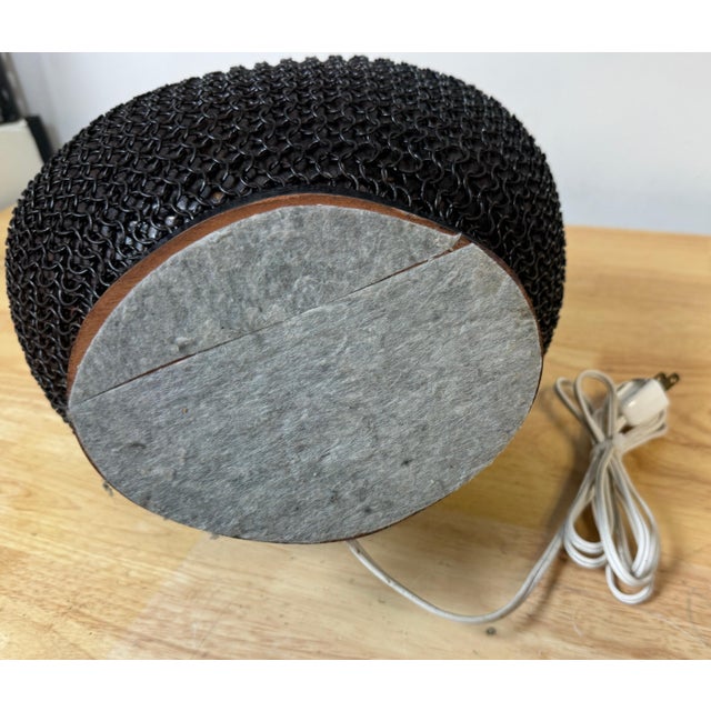 1960s French Brass & Metal Chain Mail Rounded Orb Lamp For Sale - Image 9 of 9