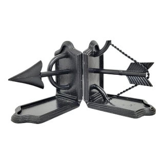 Vintage Black Metal Arrow Bookends - a Pair For Sale
