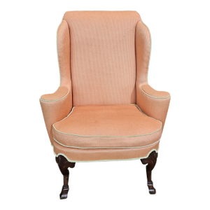 Mid 20th Century Baker Historic Charleston Mahogany Queen Anne Style Wing Chair Rare
