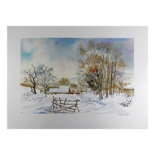 After Daniel Lanoux, Chalet in Winter, Print For Sale