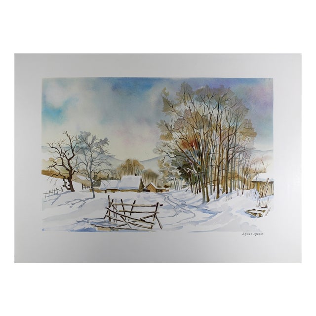 After Daniel Lanoux, Chalet in Winter, Print For Sale