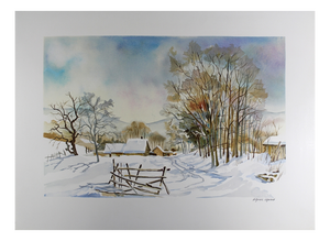 After Daniel Lanoux, Chalet in Winter, Print