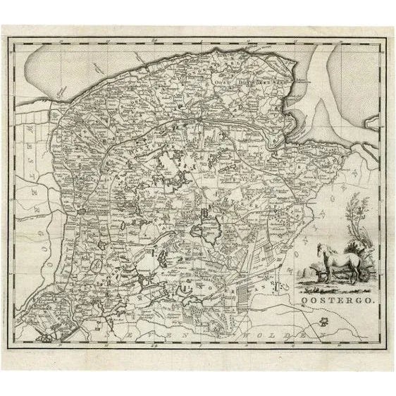 Late 18th Century Antique Map of Oostergo by Tirion, 1785 For Sale - Image 5 of 5