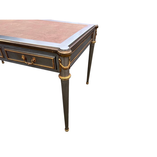 Mid 20th Century Attributed to John Vesey Stainless Steel & Bronze Neoclassical Desk For Sale In New York - Image 6 of 18
