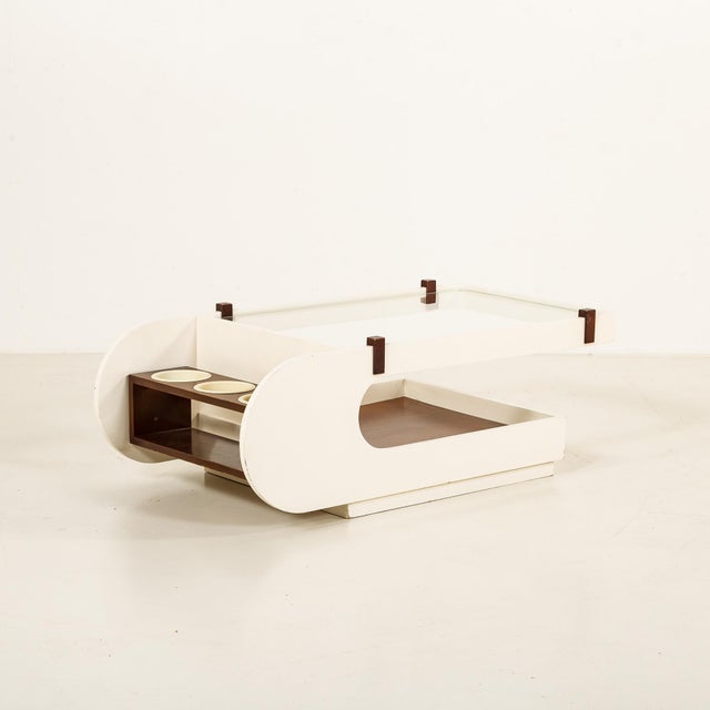 Italian Coffee Table with Bar Compartment, 1970s For Sale - Image 9 of 12