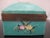 Chinese Hand Painted Enamel Flower Turquoise Hinged Lid Multi-Compartment Box For Sale - Image 4 of 11
