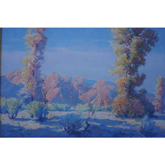 Early 20th Century Joe Duncan Gleason - Desert Palm Springs - Oil on Board For Sale - Image 5 of 6