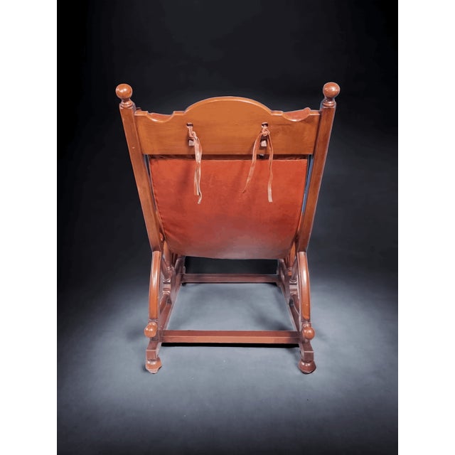 Naval Leather and Wood Armchair For Sale - Image 3 of 6