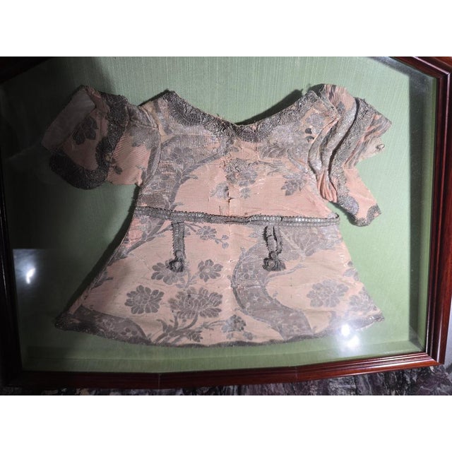 Textile 18th Century Embroidered Christ Child Garments, Framed, 1750s For Sale - Image 7 of 11