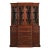 Baker Furniture Style Georgian Banded Mahogany Breakfront Bookcase Cabinet With Drop Front Secretary Desk For Sale