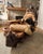 Mid-Century Modern Big Sur Red Wood Burl Chair and Ottoman For Sale - Image 3 of 4