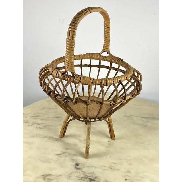 Bamboo Basket, Italy, 1960s For Sale - Image 6 of 9