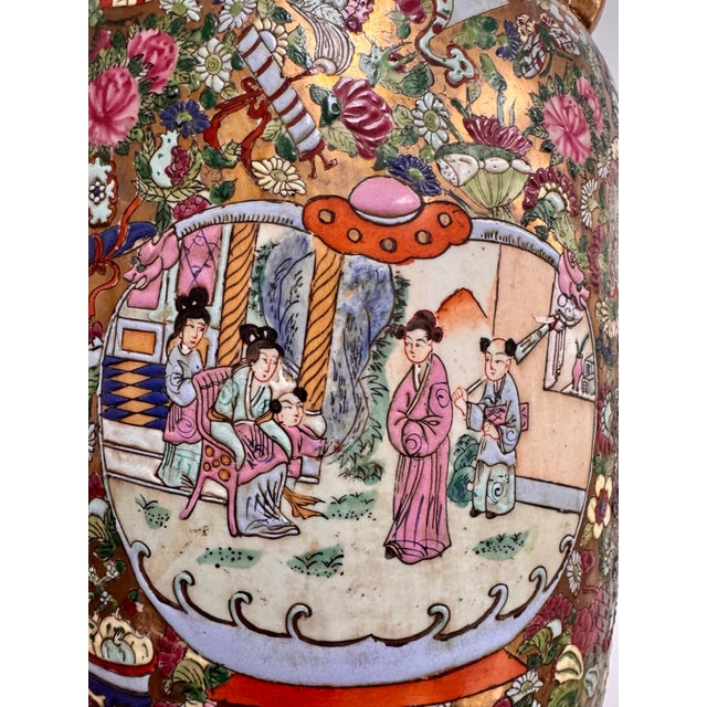 Large Vintage Chinese Famille Rose Style Porcelain Vase, Mid to Late 20th Century For Sale - Image 4 of 12