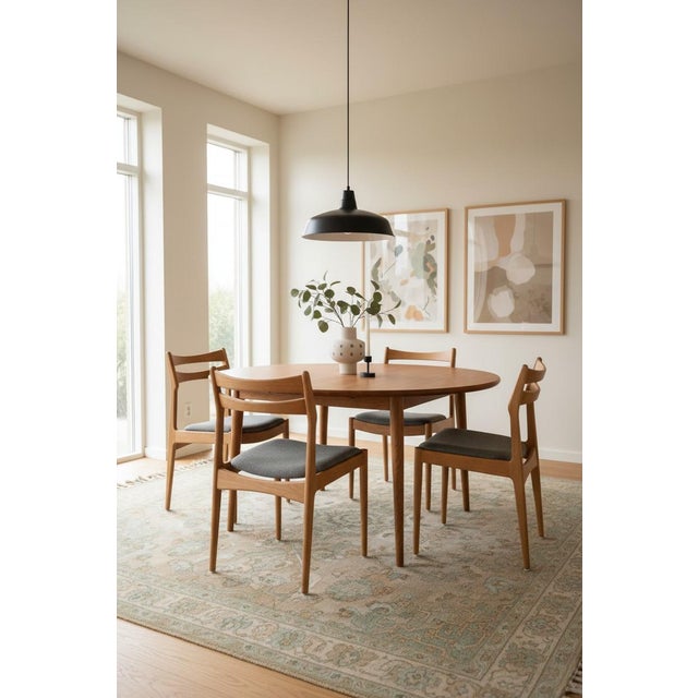 1970s Danish Oak Chair by Johannes Andersen for Vamo Sønderborg, 1960s, Set of 4 For Sale - Image 5 of 17