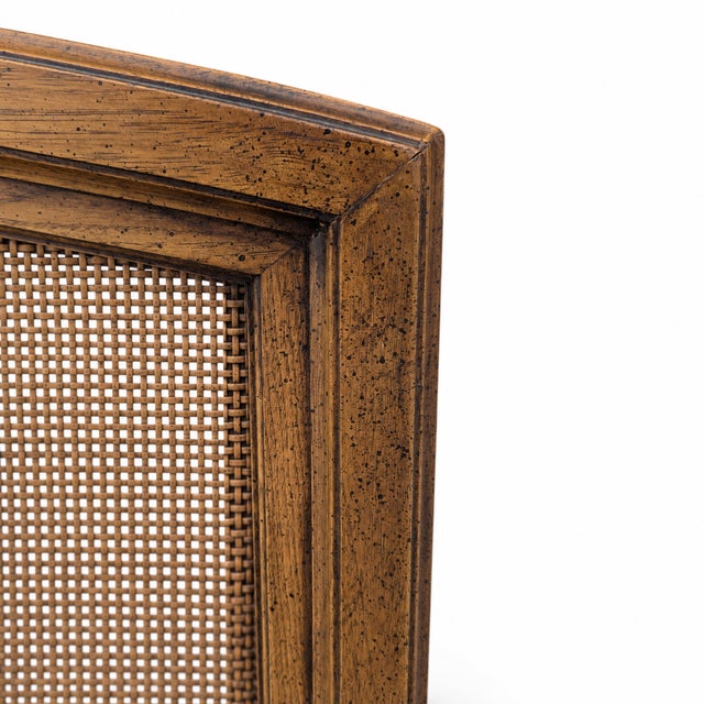 Late 20th Century Vintage Thomasville Woven Rattan King Headboard For Sale - Image 5 of 17