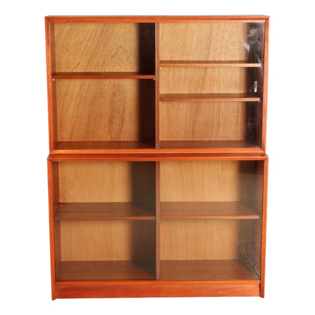 Mid-Century Modern Bookcase in Glazed Mahogany by Herbert E Gibbs, 1970s For Sale