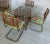 Mid-Century Modern 1970s Vintage Bamboo and Rattan Trellis Table With 4 Cantilever Chairs - 5 Pieces For Sale - Image 3 of 10