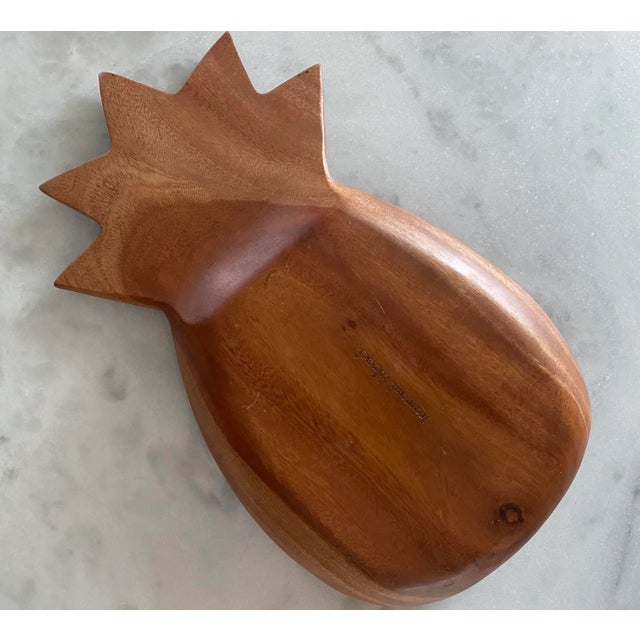 Mid 20th Century Vintage Hardwood Pineapple Nut Dish or Catchall For Sale - Image 5 of 7